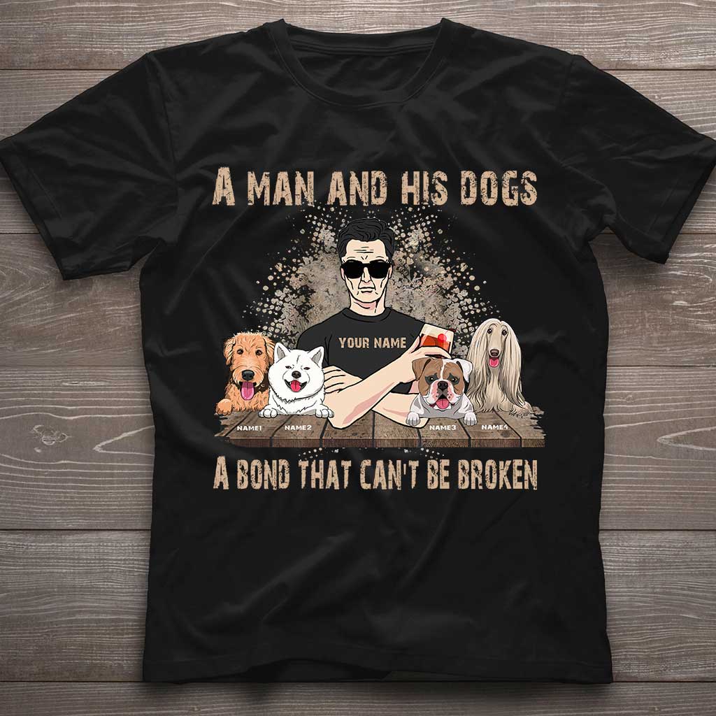 A Man And His Dogs - Personalized Father's Day Dog T-shirt and Hoodie