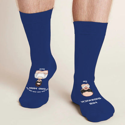 Dad Man Superhero Dad - Personalized Father Socks