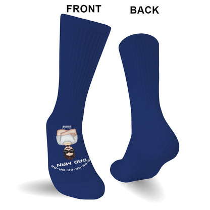 Dad Man Superhero Dad - Personalized Father Socks