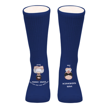 Dad Man Superhero Dad - Personalized Father Socks