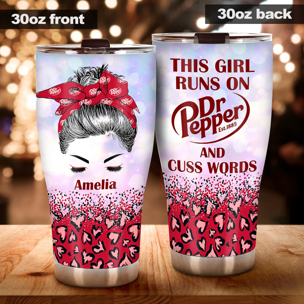 This Girl Runs On - Personalized Texas Drink Tumbler