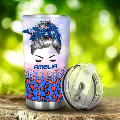 This Girl Runs On - Personalized Blue Soft Drink Tumbler