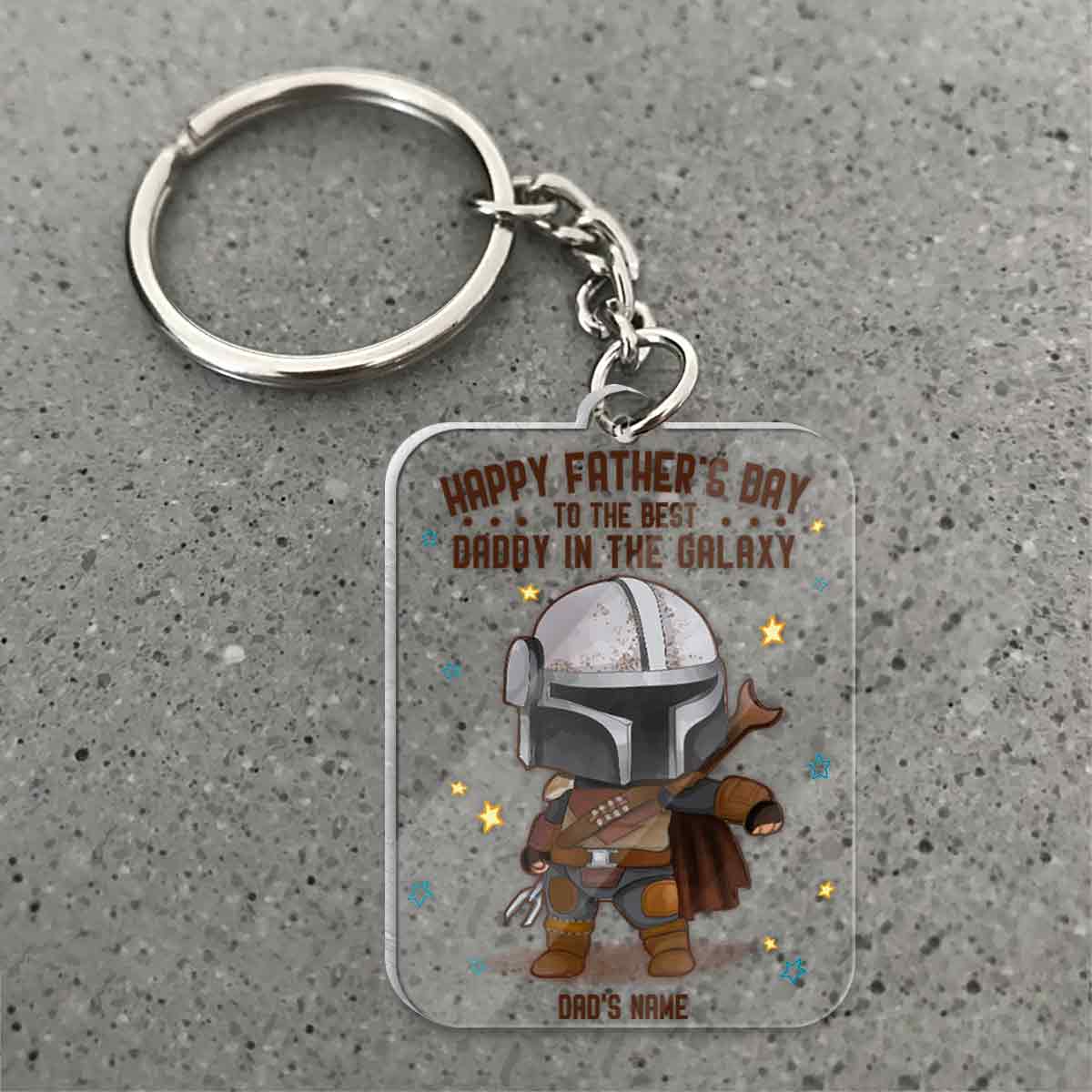 Best Daddy In The Galaxy - Personalized Father Transparent Keychain