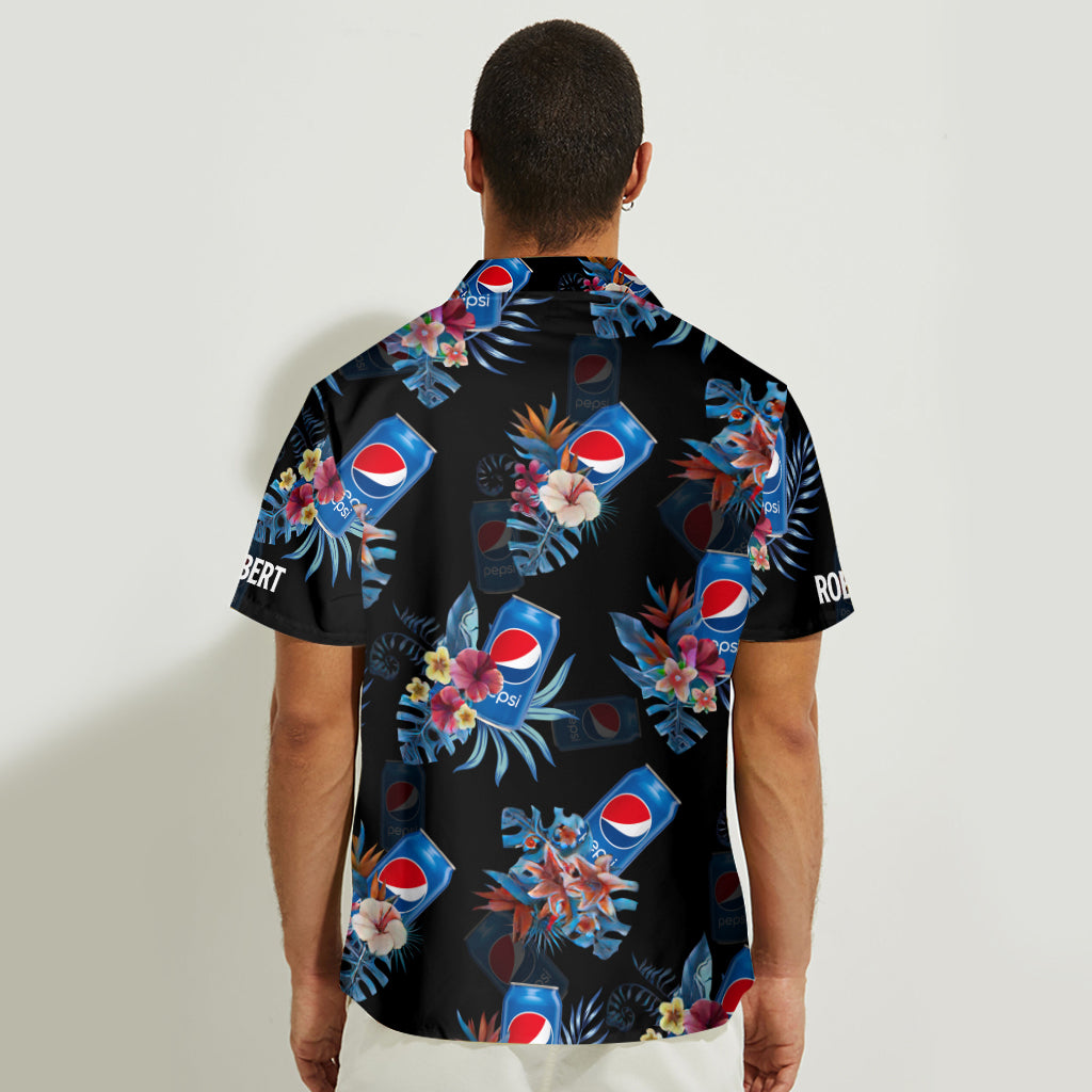 Summer Soft Drink - Personalized Blue Soft Drink Hawaiian Shirt