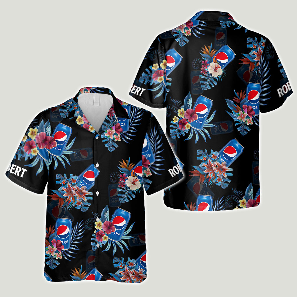 Summer Soft Drink - Personalized Blue Soft Drink Hawaiian Shirt