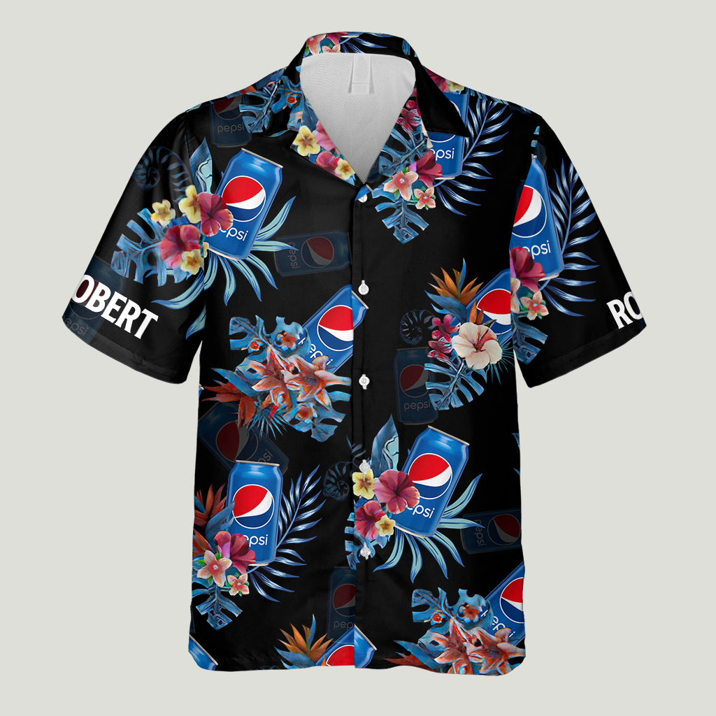 Summer Soft Drink - Personalized Blue Soft Drink Hawaiian Shirt