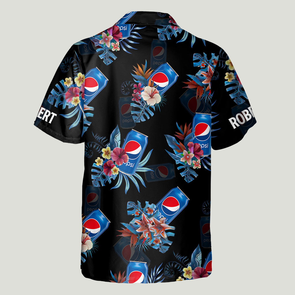 Summer Soft Drink - Personalized Blue Soft Drink Hawaiian Shirt