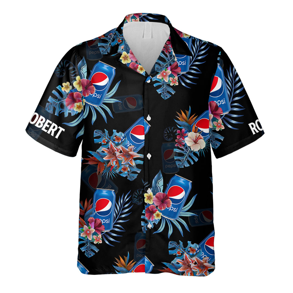 Summer Soft Drink - Personalized Blue Soft Drink Hawaiian Shirt