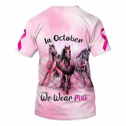 In October We Wear Pink - Breast Cancer Awareness All Over T-shirt and Hoodie 092021