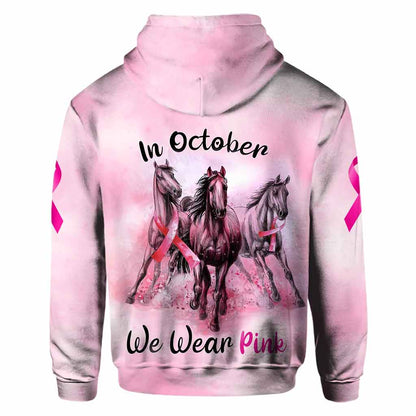 In October We Wear Pink - Breast Cancer Awareness All Over T-shirt and Hoodie 092021