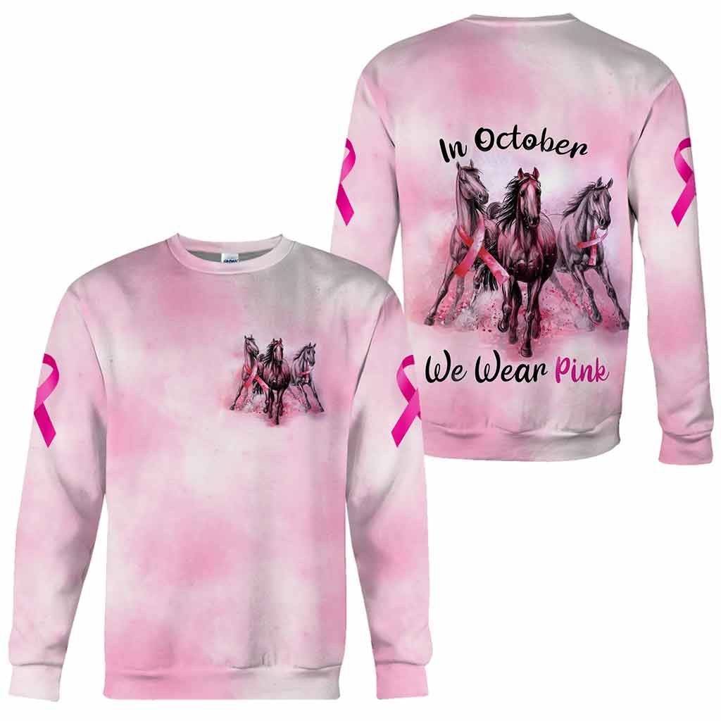 In October We Wear Pink - Breast Cancer Awareness All Over T-shirt and Hoodie 092021