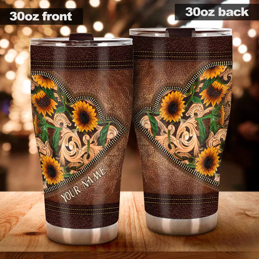 Horse Girl Sunflower Personalized 3D Printed Tumbler