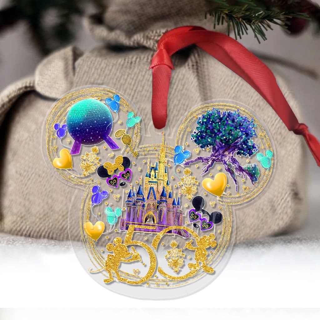 50th Anniversary Of Magic - Mouse Ears Transparent Ornament 1