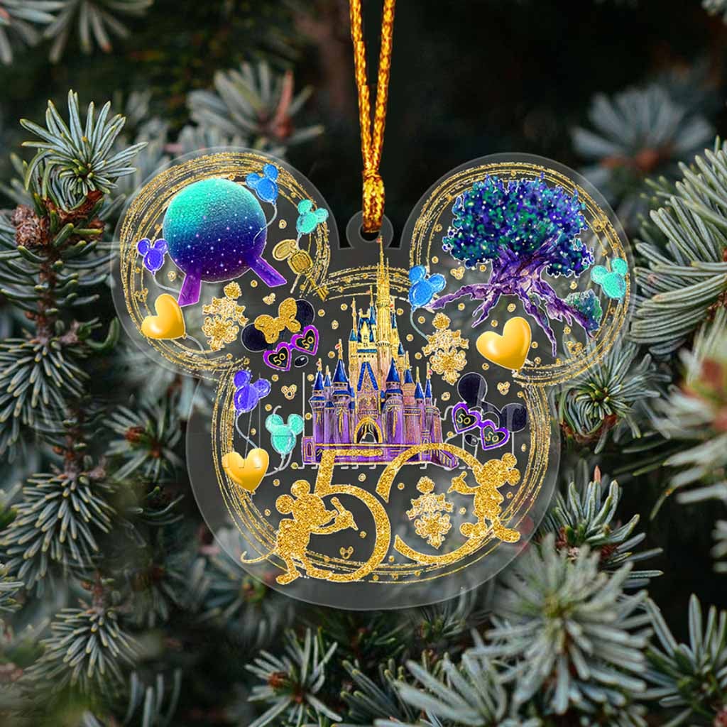 50th Anniversary Of Magic - Mouse Ears Transparent Ornament 1