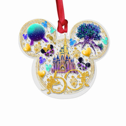 50th Anniversary Of Magic - Mouse Ears Transparent Ornament 1