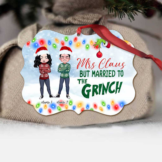 Mrs Claus - Personalized Christmas Couple Ornament (Printed On Both Sides)