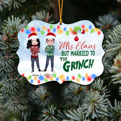 Mrs Claus - Personalized Christmas Couple Ornament (Printed On Both Sides)