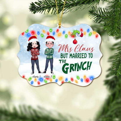 Mrs Claus - Personalized Christmas Couple Ornament (Printed On Both Sides)