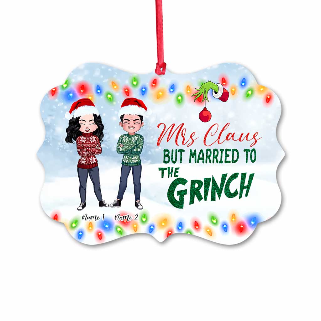 Mrs Claus - Personalized Christmas Couple Ornament (Printed On Both Sides)