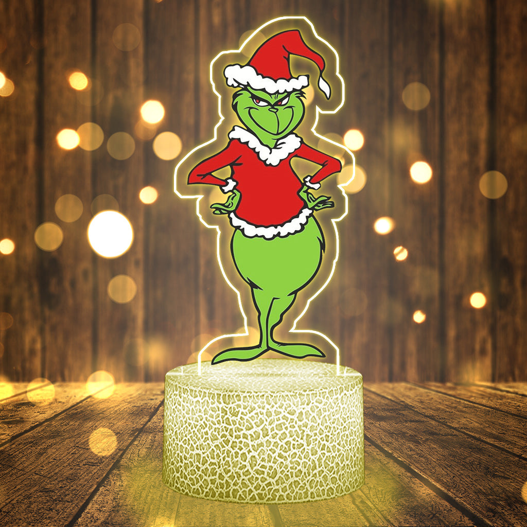 Naughty Who Me - Stole Christmas Shaped Plaque Light Base