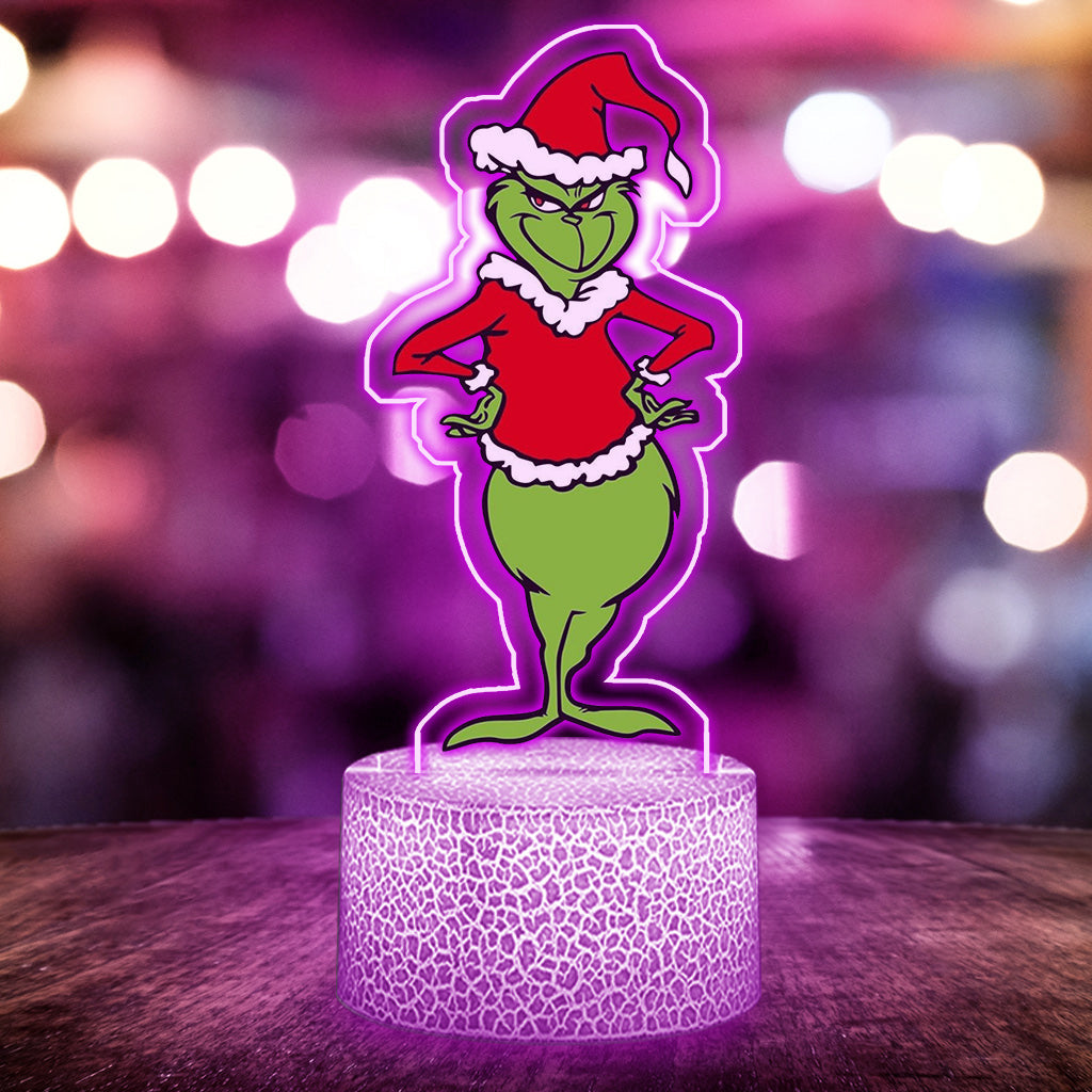 Naughty Who Me - Stole Christmas Shaped Plaque Light Base