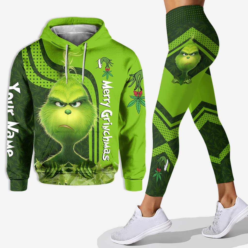 Merry Christmas - Personalized Christmas Weed Hoodie and Leggings