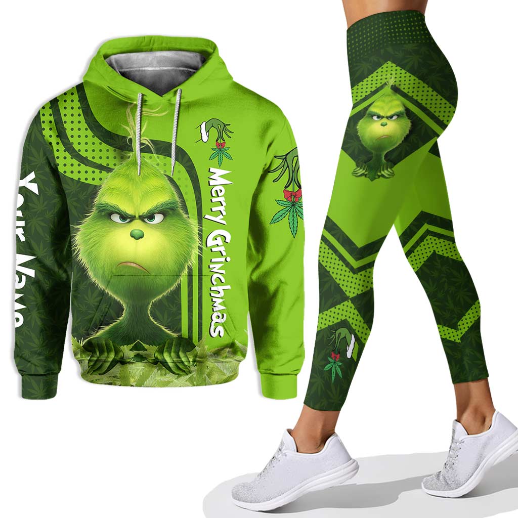 Merry Christmas - Personalized Christmas Weed Hoodie and Leggings