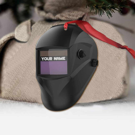 Welder Mask - Personalized Christmas Welder Ornament (Printed On Both Sides)