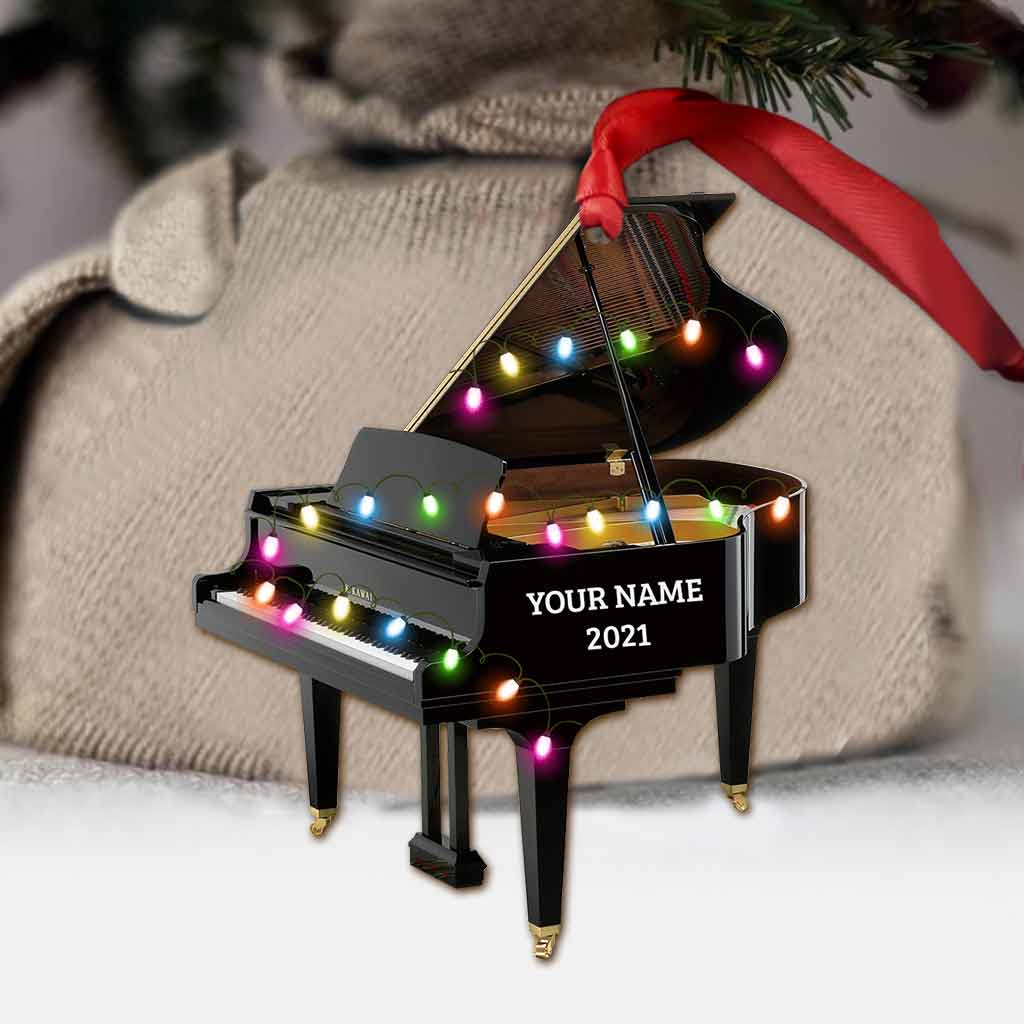 Piano - Personalized Christmas Ornament (Printed On Both Sides)