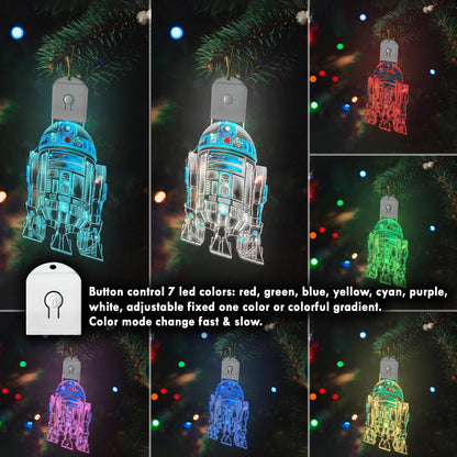 Robot Galaxy - Christmas The Force Shaped Led Acrylic Ornament