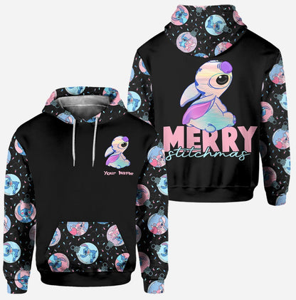 Merry Stitchmas Ohana - Personalized Christmas Ohana Hoodie and Leggings