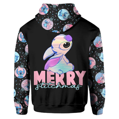 Merry Stitchmas Ohana - Personalized Christmas Ohana Hoodie and Sweatpants