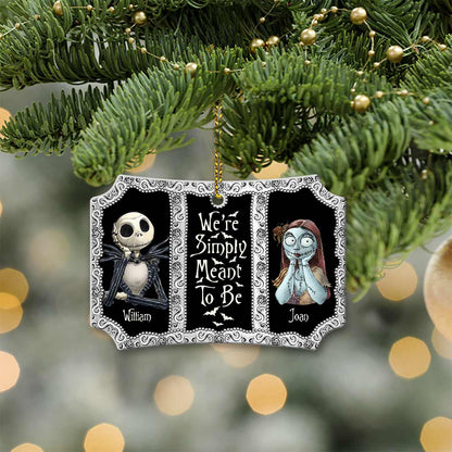 We're Simply Meant To Be - Personalized Christmas Nightmare Scalloped Aluminium Ornament (Printed On Both Sides)