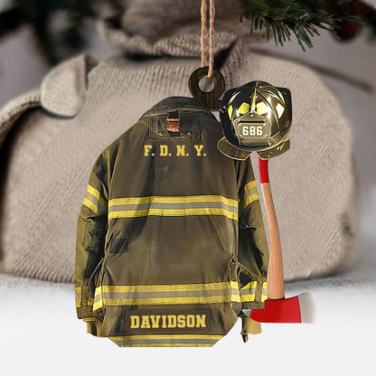 My Uniform - Personalized Christmas Firefighter Ornament (Printed On Both Sides)