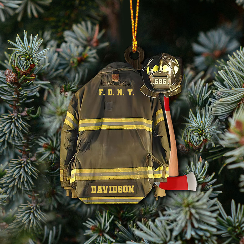 My Uniform - Personalized Christmas Firefighter Ornament (Printed On Both Sides)