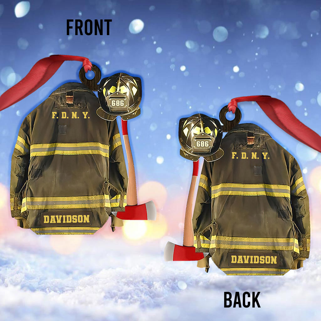 My Uniform - Personalized Christmas Firefighter Ornament (Printed On Both Sides)