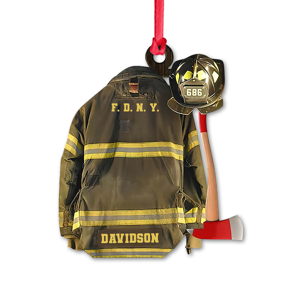 My Uniform - Personalized Christmas Firefighter Ornament (Printed On Both Sides)