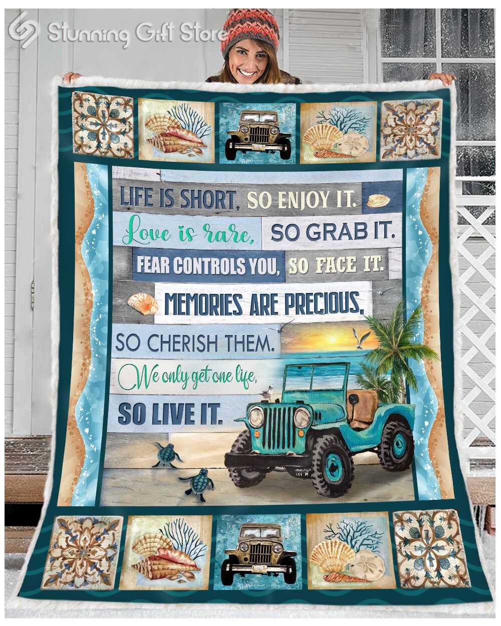 Life Is Short Car Blanket 0823