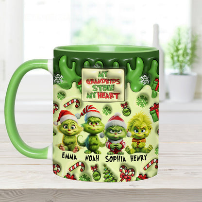 My Grandkids Stole My Heart - Personalized Grandma Accent Mug