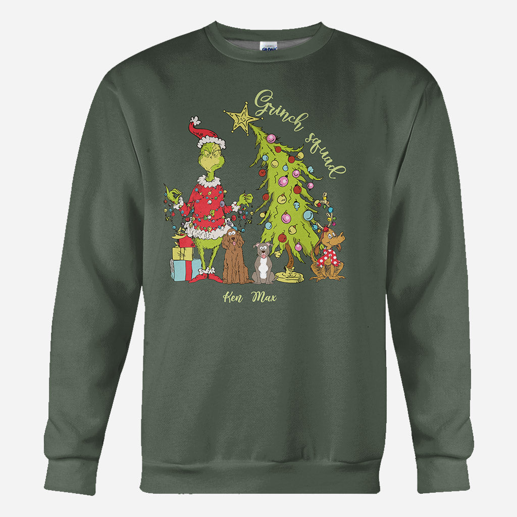 Merry Christmas Green Mischief Dog Cat - Personalized Dog All Over Shirt