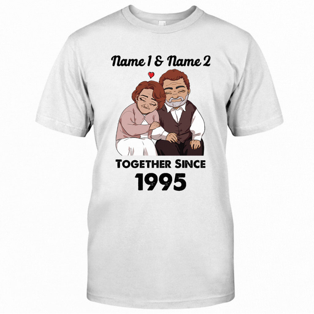 Husband And Wife Together Since - Personalized Couple T-shirt and Hoodie