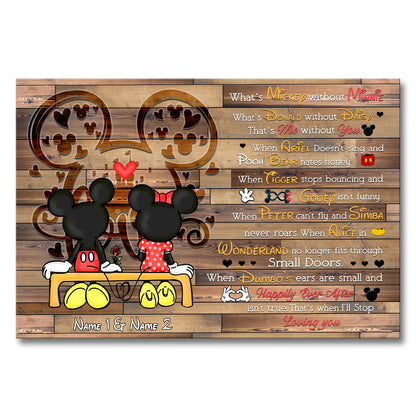 I'll Stop Loving You When Happily Ever After Isn't True - Personalized Couple Mouse Poster