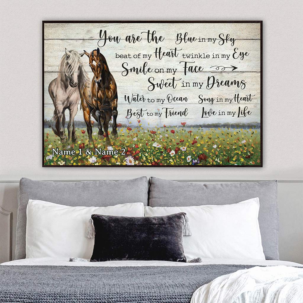 You Are The Blue - Personalized Couple Horse Poster