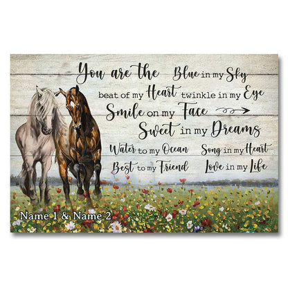 You Are The Blue - Personalized Couple Horse Poster