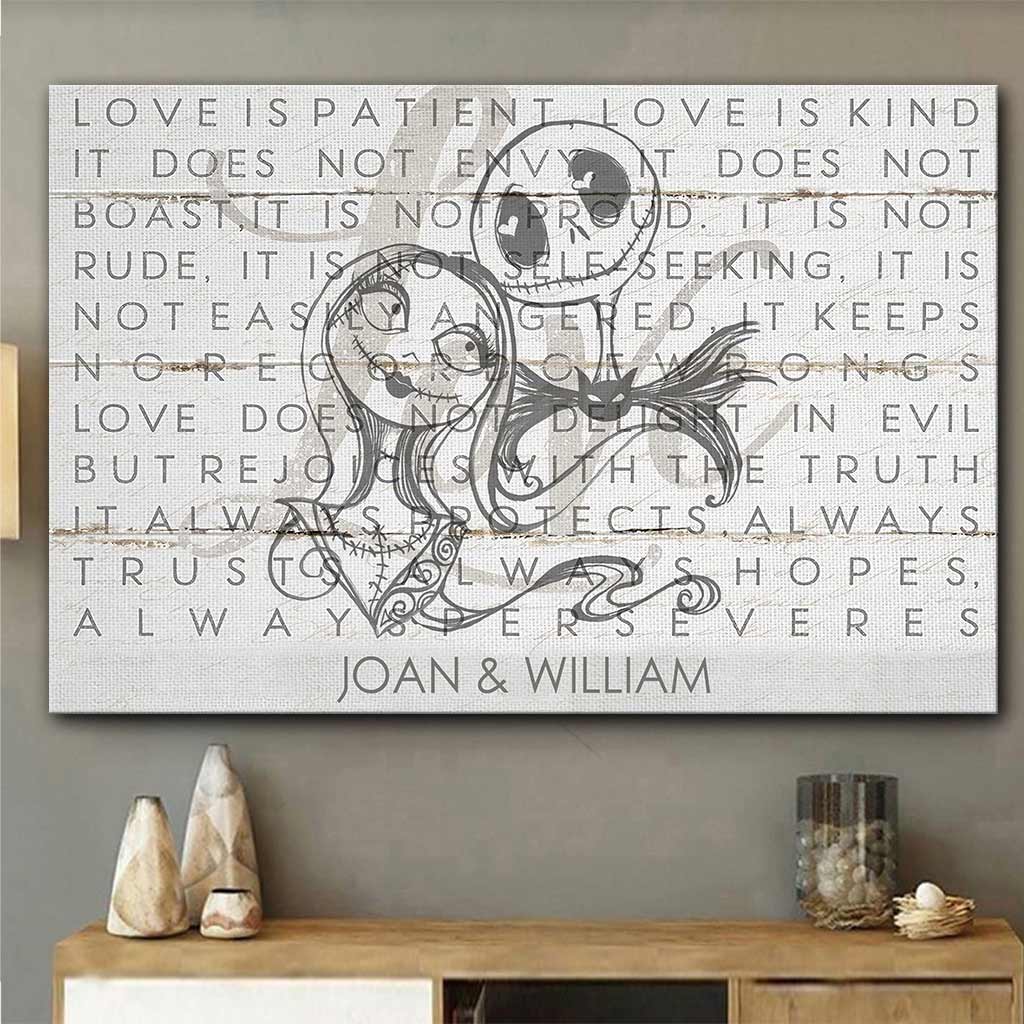 Love Is Patient Love Is Kind - Personalized Couple Nightmare Canvas And Poster