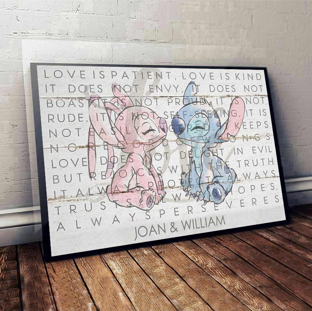 Love Is Patient Love Is Kind - Personalized Couple Ohana Canvas And Poster