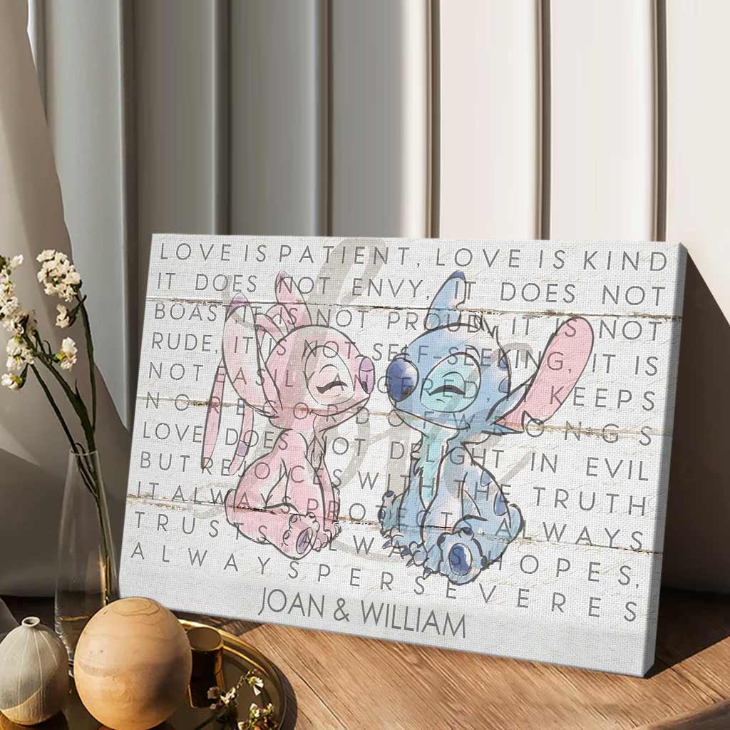 Love Is Patient Love Is Kind - Personalized Couple Ohana Canvas And Poster