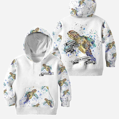 In A World Where You Can Be Anything - Personalized Turtle Hoodie And Leggings