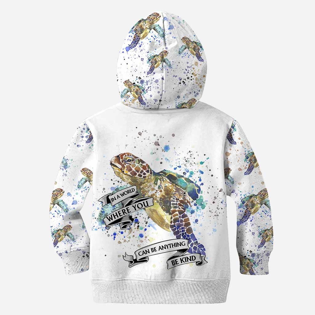 In A World Where You Can Be Anything - Personalized Turtle Hoodie And Leggings