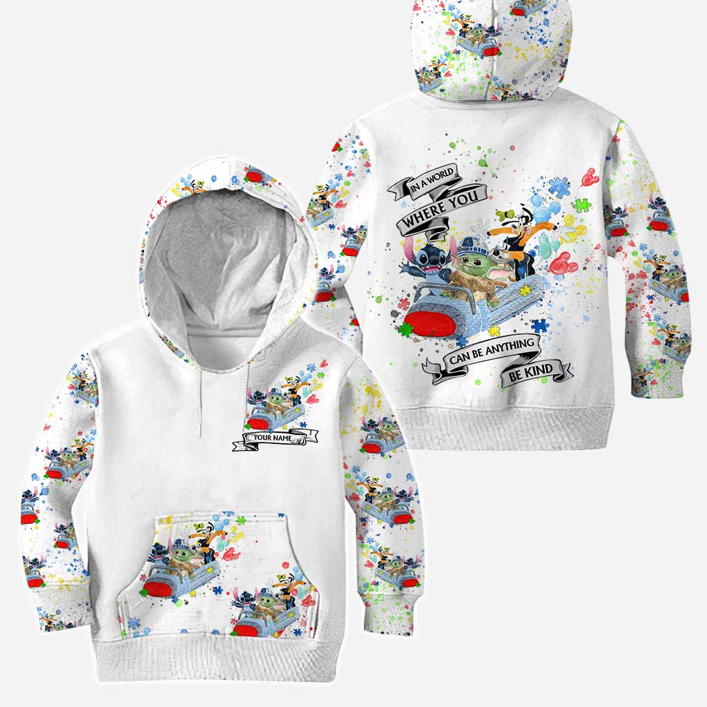 In A World Where You Can Be Anything - Personalized Autism Awareness Hoodie And Leggings